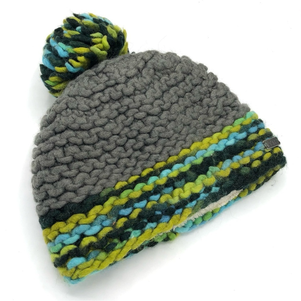 MOSHIKI Beanie Hat Pom Pom Knit Wool Made in Nepal Lined Warm Winter Women Snow